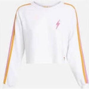 Aviator nation bolt cropped crewneck